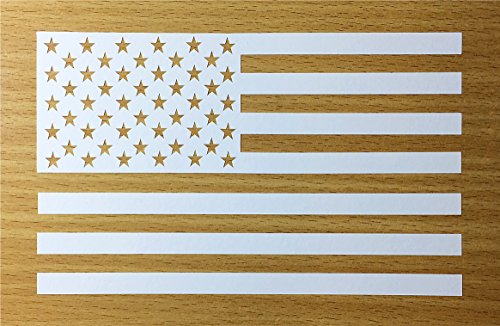 American Flag Vinyl Decal Sticker - 6.5 x 4 Inch Tactical White Pair