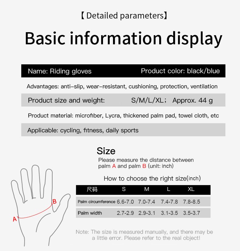 Fingerless Cycling Gloves for Men & Women - Black, Medium
