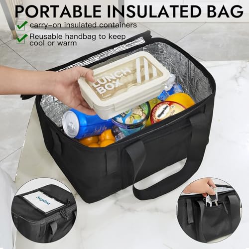 RAYMACE Bike Rear Basket with Insulated Liner, Rainproof Cover & Cargo Net