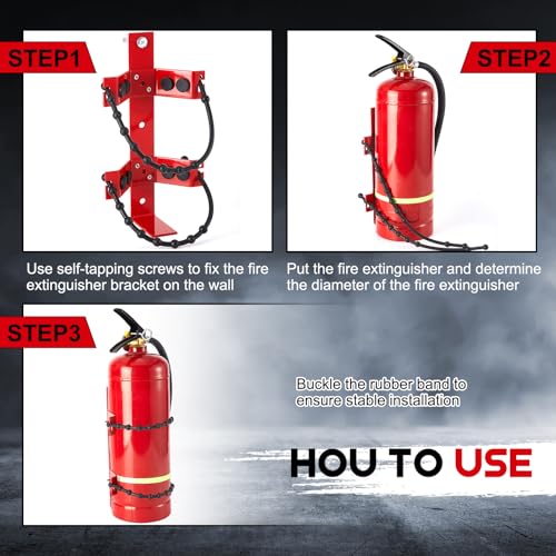 1 Pcs Fire Extinguisher Mount Bracket Adjustable, Supports up to 2.5 and 5lb, Heavy-Duty and Easy Installation, Ideal for Home, Truck, Rv, Boat, Commercial Use, Secure and Durable Holder