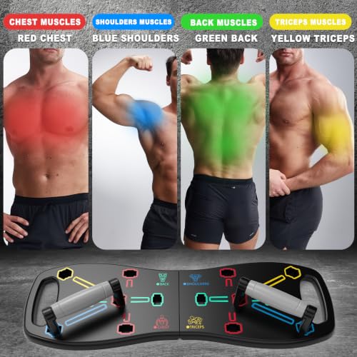 Push Up Board for Home Gym - Portable Black-Grey Strength Training Equipment
