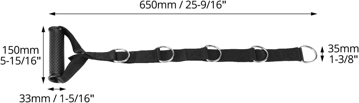 QWORK Fitness Metal Gym Handles - Heavy-Duty Adjustable D-Ring Buckles for Pulley Systems | Perfect for Shoulder, Biceps, and Triceps Exercises
