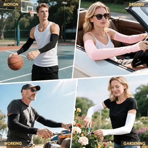 Cooling Arm Sleeves - UV Protection Compression Sleeves - White