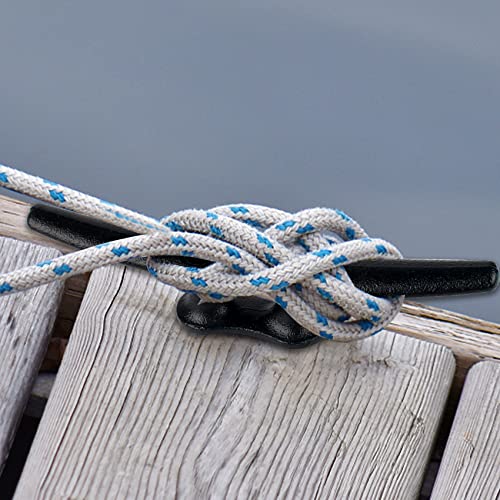 ORLANG 8 Inch Dock Cleats 6 Pack - Black Galvanized Boat Tie-Down Hardware