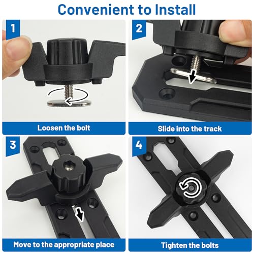 Kayak Anchor Cleat - Track Mount Rope Cleat, 1 Pack, Black