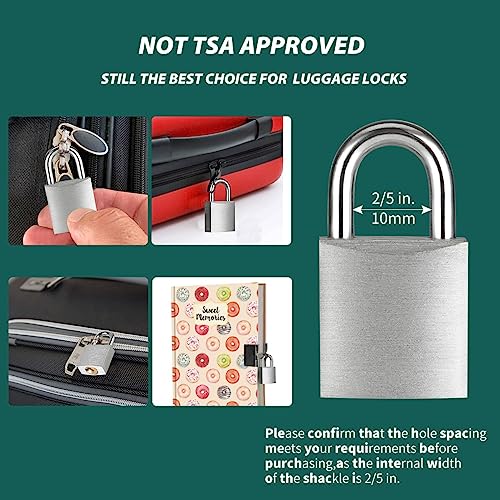 Small Aluminum Locks with Keys, 3/4-Inch Body Width Mini Locks with Same Key for Briefcase, Boxe, Lockers, Luggage,Backpack, 12 Pack