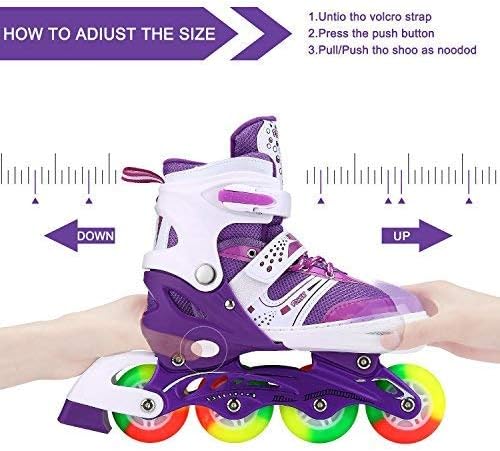Skiennix Adjustable Inline Skates for Kids | Light-Up Wheels for Ages 4-12 | Perfect Beginner Gift