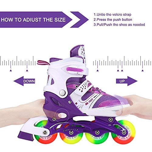 Adjustable Inline Skates for Kids Ages 4–12, Light Up Wheels, Beginner Roller Skates for Boys & Girls, Outdoor & Indoor Skating Gift