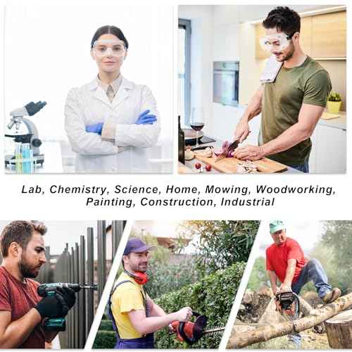 2-Pack Safety Goggles, Anti-Fog Lab Goggles, Over Glasses Safety Glasses for Chemistry Lab, Mowing, Woodworking, Painting, Construction, Industrial Use