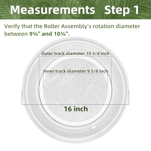 16-inch Flat Bottom Microwave Glass Turntable Plate for GE with 10 3/4-inch Roller Diameter