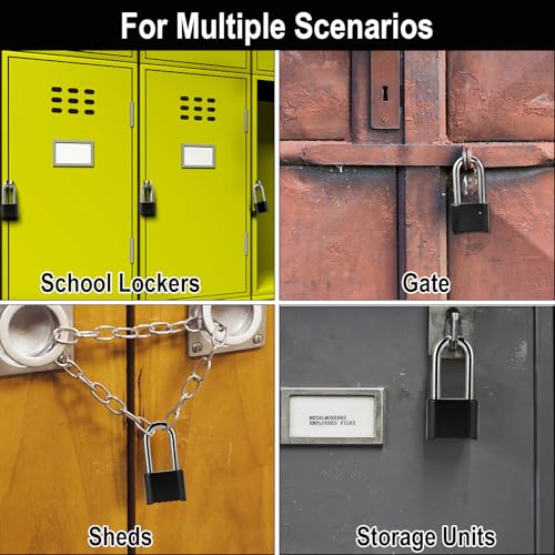 4pcs Combination Lock, 4-Digit Heavy Duty Combo Lock, Combination Padlock Outdoor Waterproof Gate Locks for Outdoor Fence, Locker, Sheds, Gym, Gate Hasps(4pcs, Long Shackle)