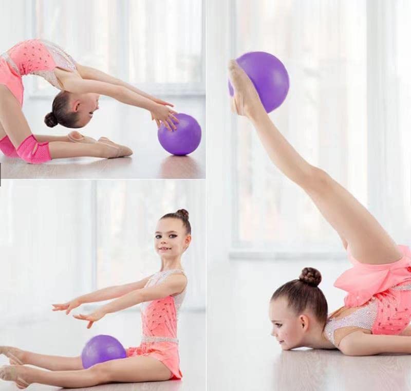 6-Inch Pilates Exercise Ball for Yoga & Fitness with Pump - Purple