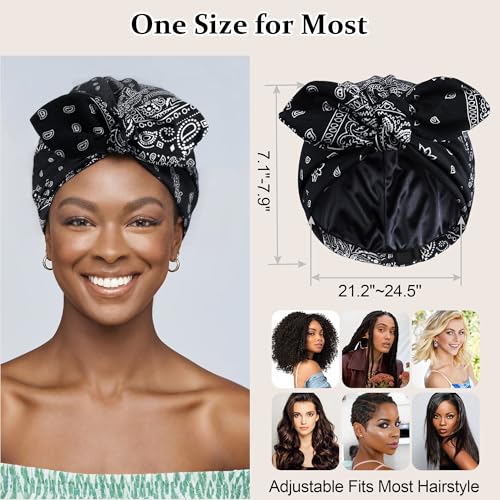 Satin Lined Beanies for Women | Adjustable Sleep Cap with Silky Lining