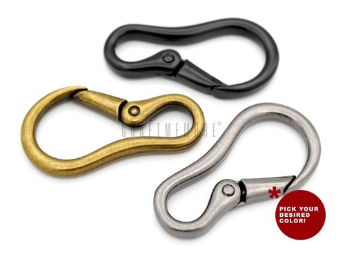 CRAFTMEMORE 2pcs 2 Inches Carabiner Spring Snap Hook Paracord Camping Keychain Accessories Push Gate Spring Clips HR8 (Antique Brass)