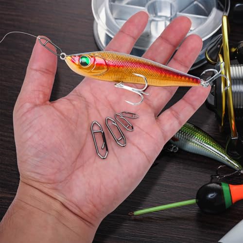 200 Pcs Fishing Speed Clips - High Strength Stainless Steel - Black