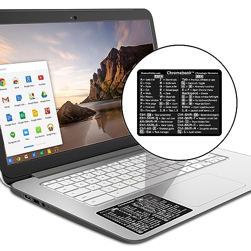Chrome OS Keyboard Shortcut Sticker - Black Vinyl for Chromebooks