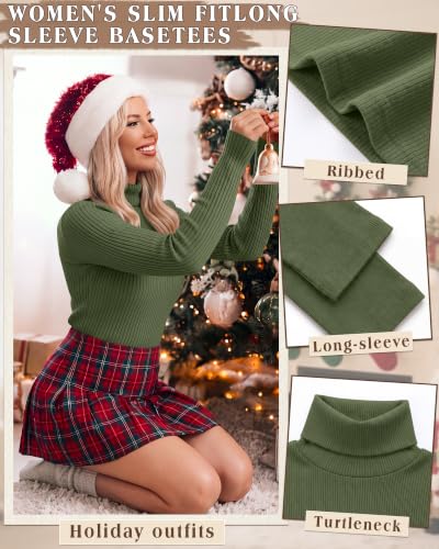 Neer Women's Turtleneck Shirts 4-Pack - Long Sleeve Ribbed Base Layer, Fall & Winter