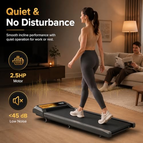 Walking Treadmill Pad with Adjustable Incline & APP Sync - Gold