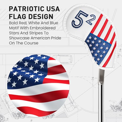 Wedge Golf Iron Head Covers - USA Flag 52° - 1 Pack