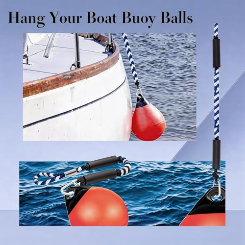 Manifish Bungee Dock Lines for Boats - 2 Pack, 2ft, Stainless Steel Clips