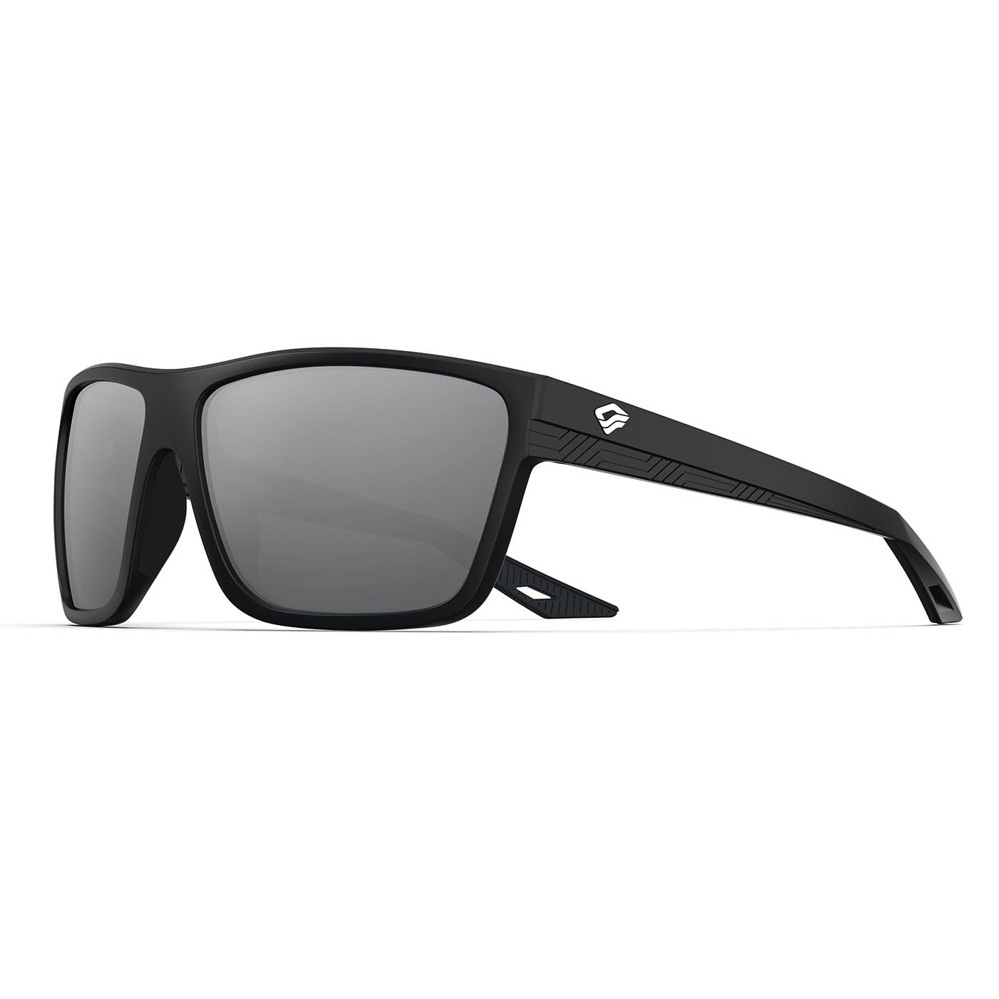 TOREGE Polarized Sports Sunglasses for Men & WomenUV400 Protection TR90 Frame Ideal for Fishing Cycling Running Driving (Matte black Frame &Reflective Silver Lens C14)