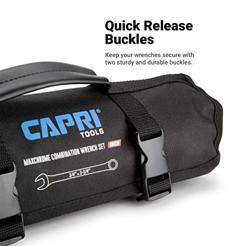 Capri Tools Wrench Roll Up Pouch, SAE, 17 Pockets, Black