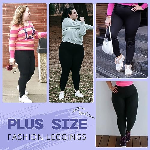 Walifrey 4X-Large Pink Buttery Soft High-Waist Plus Size Leggings for Women