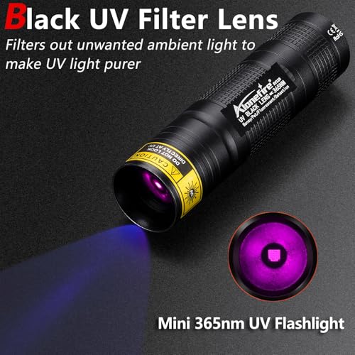 Rechargeable 365nm UV Flashlight - Blacklight Detection Tool