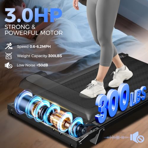 Foldable Treadmill with 12% Incline - Compact & Portable - Black