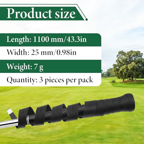Golf Grip Tape - 3 Pack PU Overgrip Wrap Tapes, Black