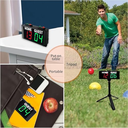Battery Powered Digital Scoreboard Timer - Red & Green