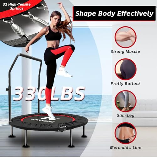 40"/48" Foldable Mini Rebounder Trampoline for Adults - Black