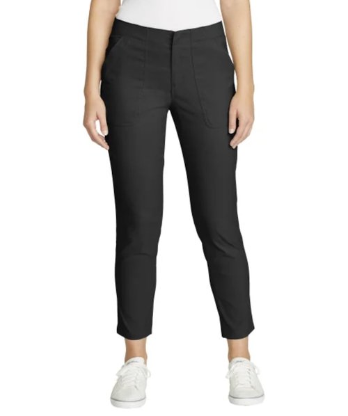 Eddie Bauer Women's UPF 50+ Performance Stretch Horizon Straight Ankle Pant (US, Numeric, 10, Regular, Regular, Black)