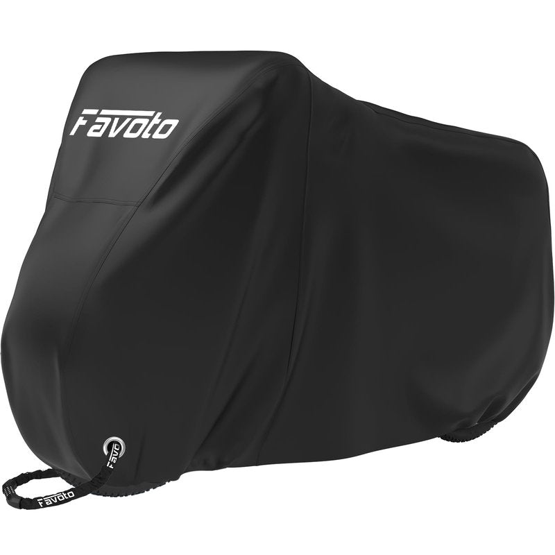 Favoto Bike Cover Waterproof Outdoor - Bicycle Covers for 1 or 2 Bikes Outside Storage Rain Dust Sun Wind Proof with Lock Hole Storage Bag for Ebike Mountain Road Electric Bike