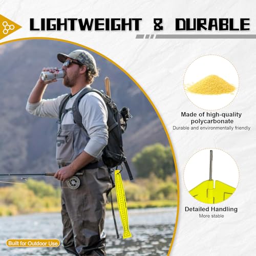 32-Inch Foldable Fish Measuring Board with Lanyard Eyelet - Yellow