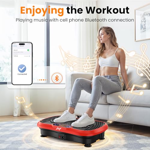 Vibration Plate Fitness Machine with Bluetooth - Red