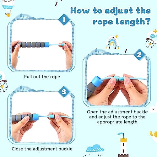 Adjustable Jump Ropes for Kids - 2 Pack Blue & Purple