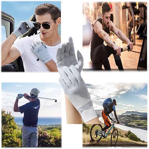 Full Finger Summer Cycling Gloves - UV Protection & Touchscreen - Grey