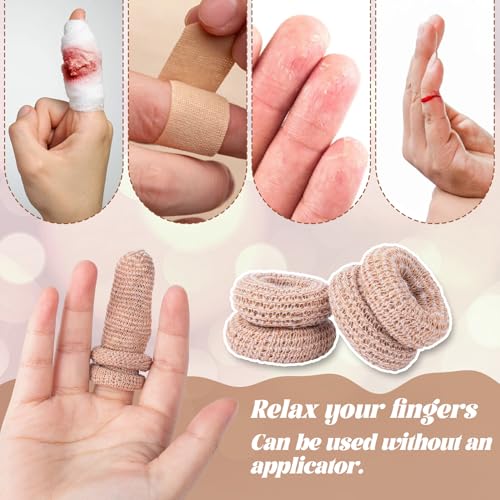 15pcs Cotton Finger Cots - Skin Tone Elastic Finger Sleeves