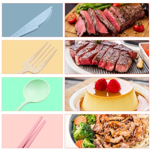 Reusable Camping Utensils Set - 4-Piece Travel Cutlery Set - Color A