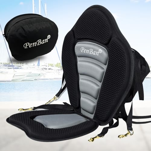 Deluxe Kayak Seat Cushion with Storage Bag - Black/Gray