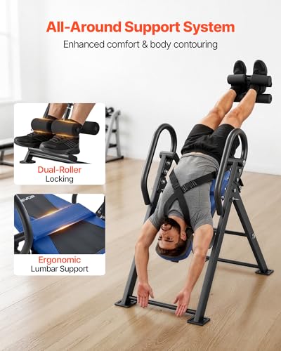 Heavy Duty Inversion Table for Back Pain Relief - 300 lbs Capacity