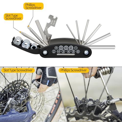 16-in-1 Bike Multi-Tool - Portable Folding Bicycle Repair Kit