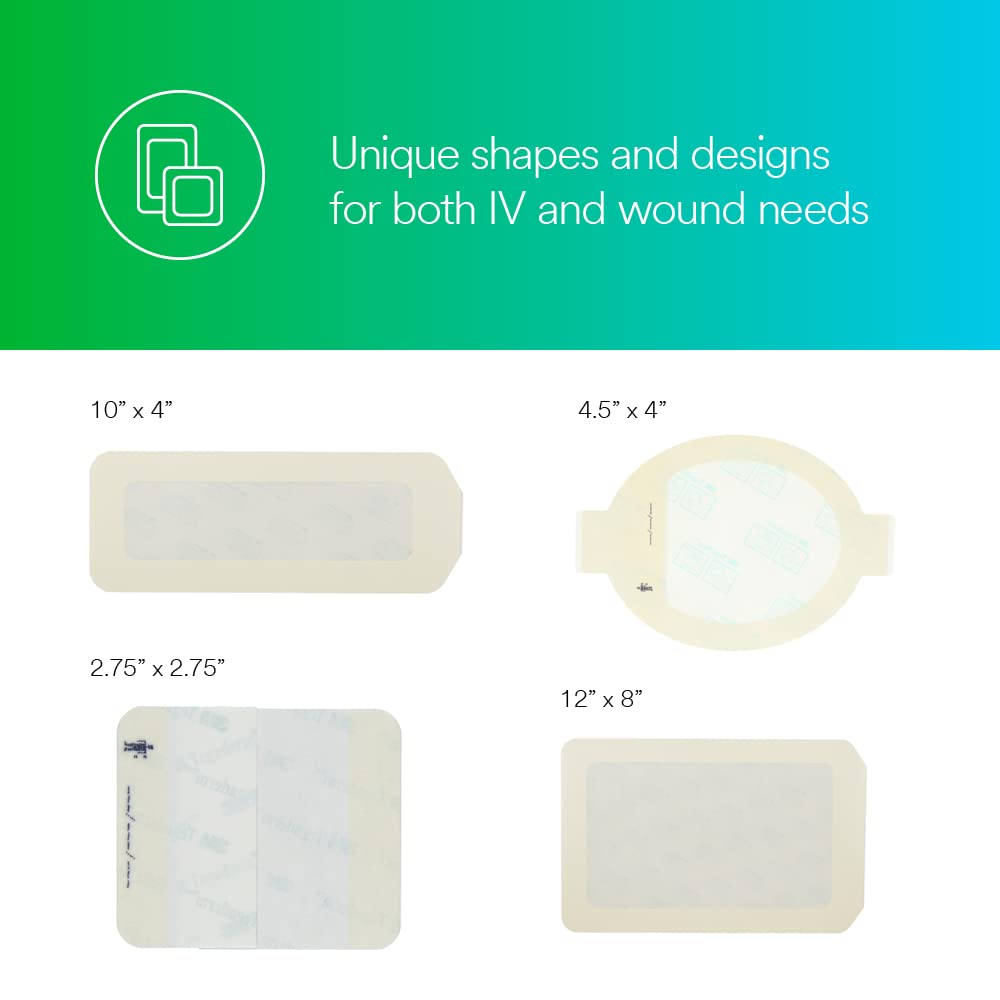 3M™ Tegaderm™ Transparent Film Dressing Frame Style, 1627, 4 in x 10 in (10 cm x 25 cm), 20/ct 4ct/Case