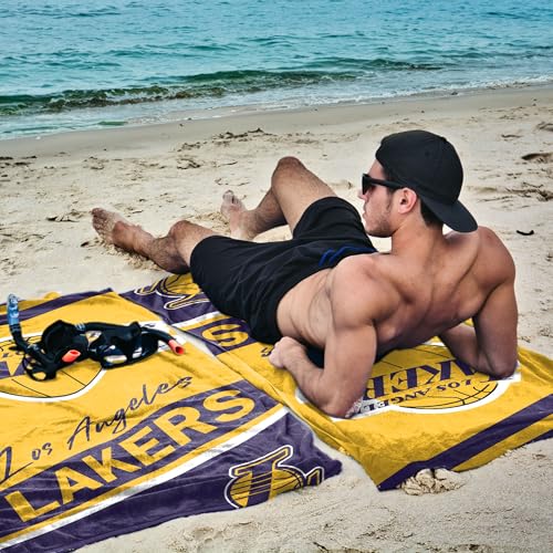 Los Angeles Lakers Microfiber Beach Towel - 30 x 60 Inches