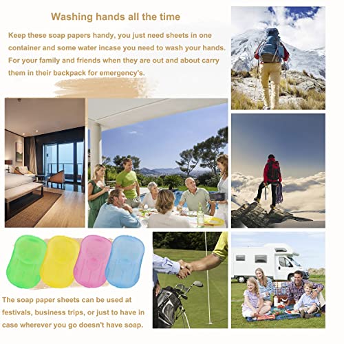 400 Sheets Portable Soap Paper for Travel - Multicolor