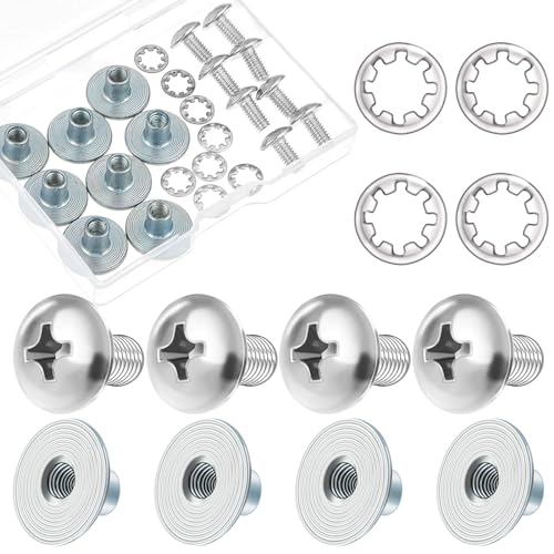 Football Backplate Screws Set - Round Silver - 4 Pieces