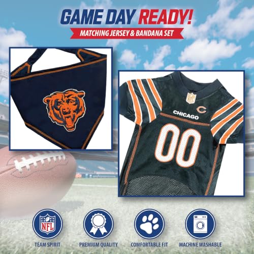 NFL Chicago Bears Dog Jersey with Matching Bandana, X-Large