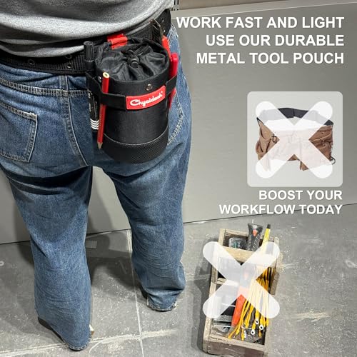 Chyaidach Heavy-Duty Tool Pouch with Belt Clip & Carabiner – Contractors & Electricians