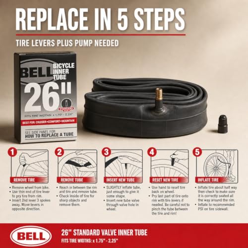 Bicycle Inner Tube - 26" x 1.75-2.25" with Schrader Valve